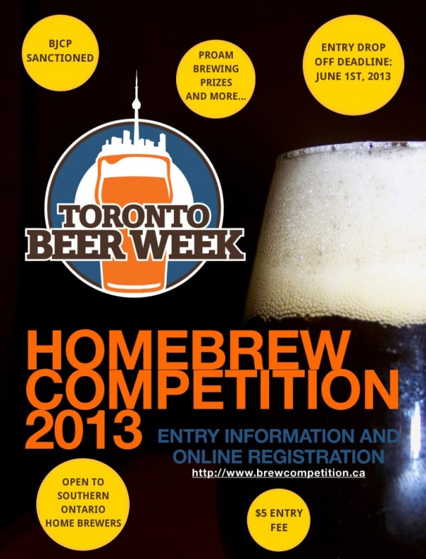 2013 Toronto Beer Week Homebrew Competition Registration