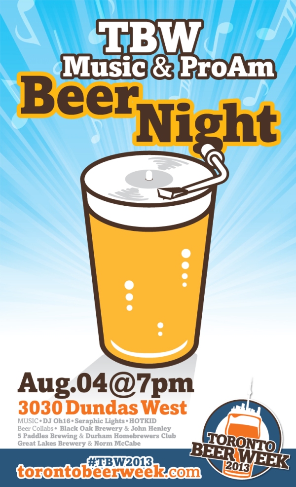 Toronto Beer Week Music & ProAm Beer Night – August 4th, 2013